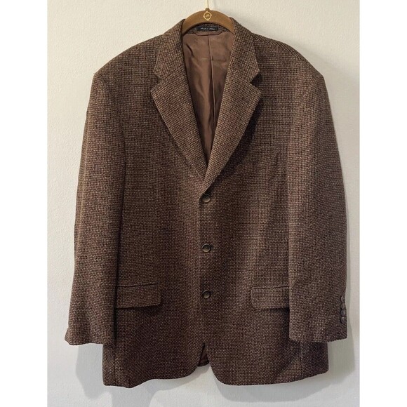 Ibiza Blazer Men’s 42 R Mambo Wool Alpaca Brown Tweed 3 Button Sport Coat - Picture 1 of 12